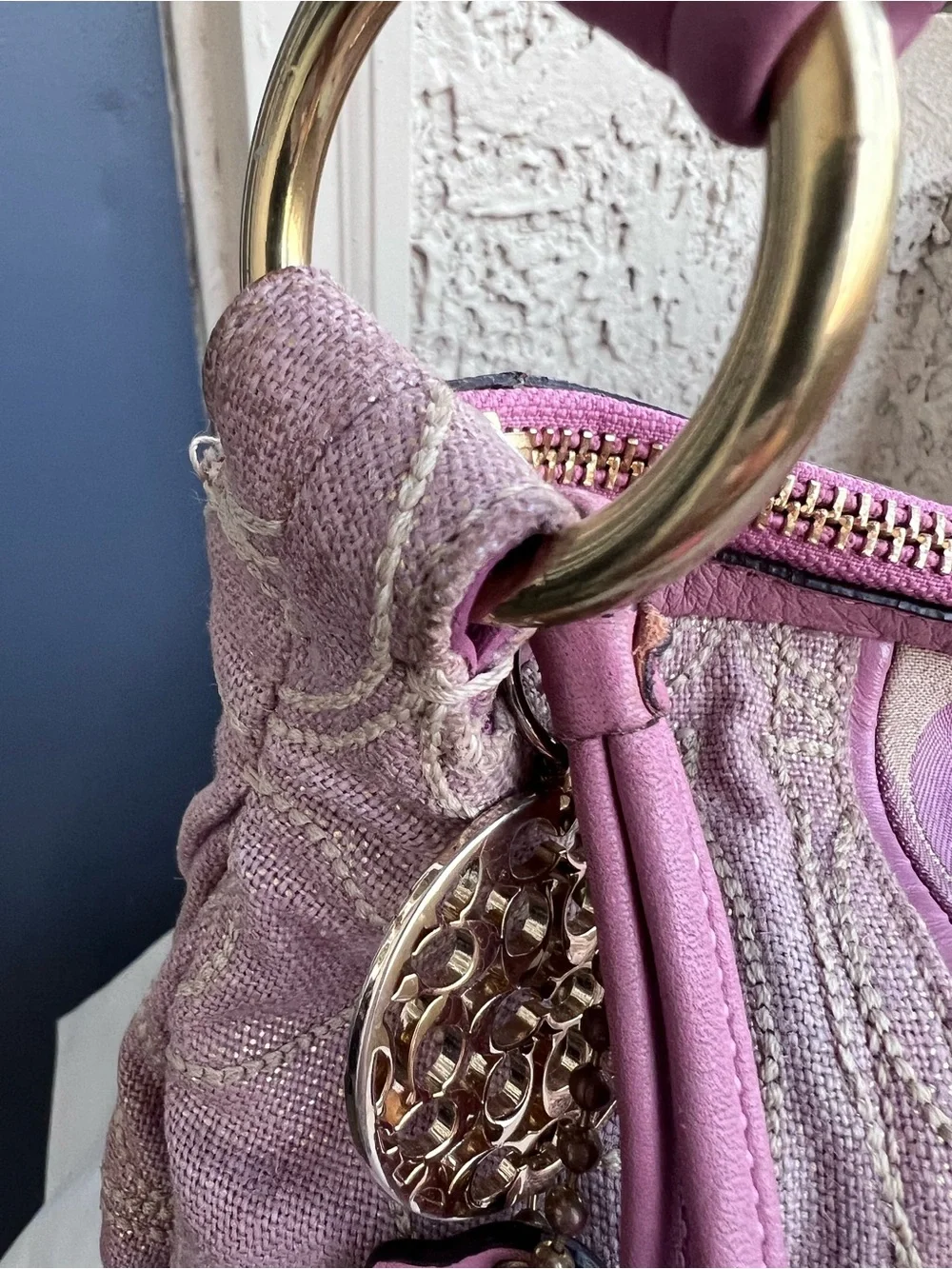 Coach Pink Lavender Ali Patchwork Shoulder Bag